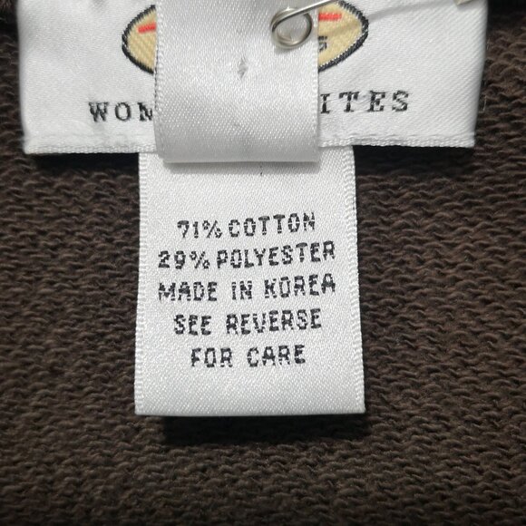 Talbots Petites Ladies Size 1X Dark Brown V-neck Terry Lined Made in Korea Top - Picture 5 of 10